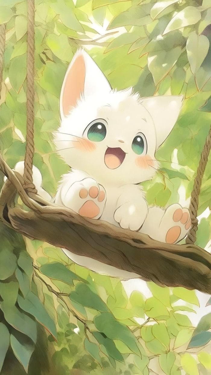 Bức ảnh anime mèo bộ lông mượt