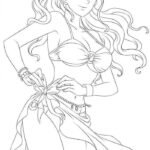 Bức ảnh tô màu anime trang phục sexy