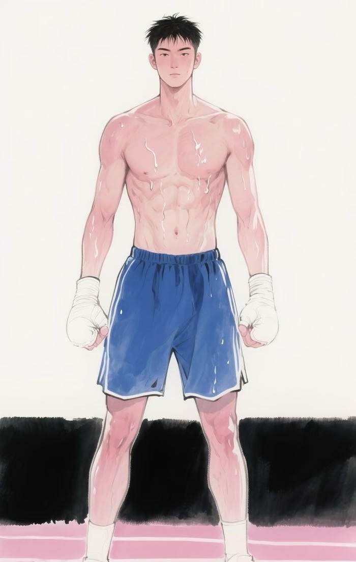 Bức hình anime nam 6 múi khỏe mạnh