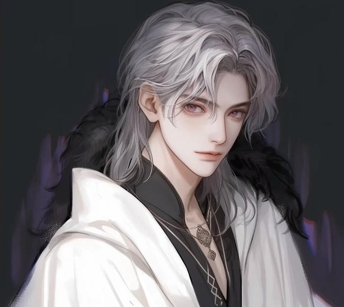 Bức hình anime nam tóc trắng ma mị