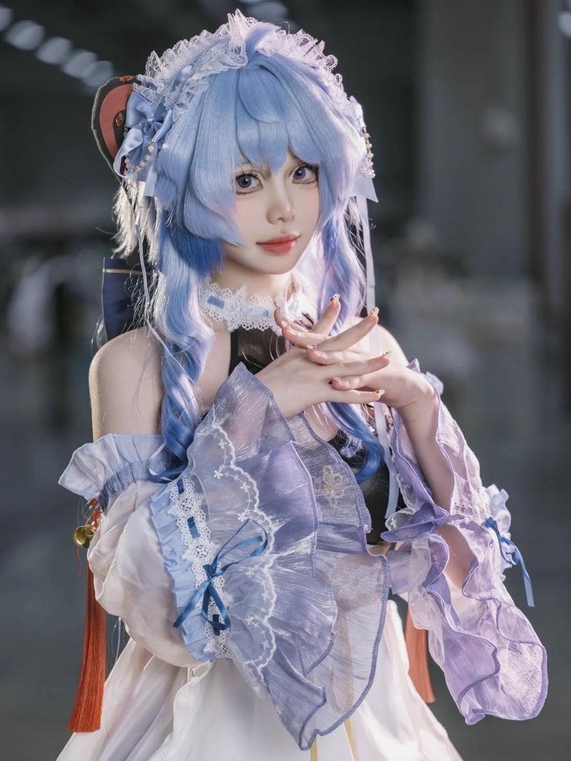 Ganyu genshin impact ngồi thiền tĩnh tâm giữa hồ sen nở