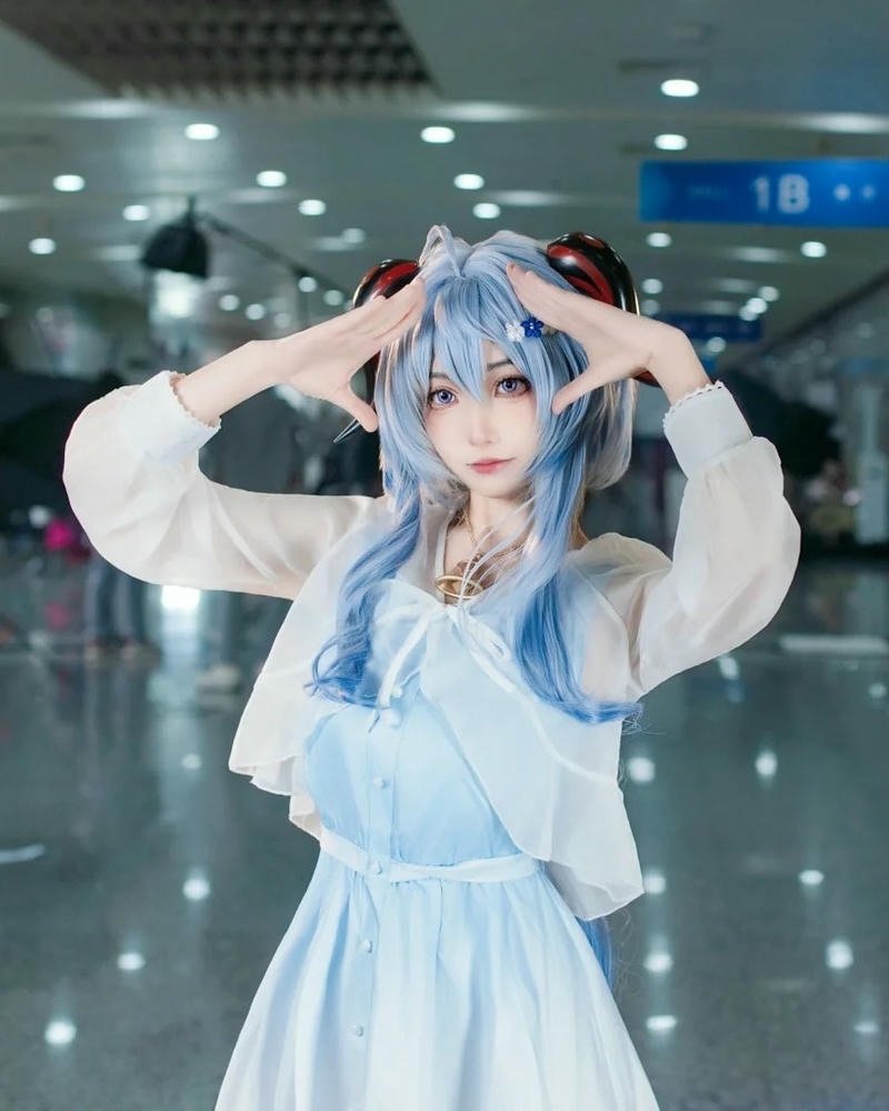 Ganyu genshin impact phiên bản thỏ ngọc tai dài cute