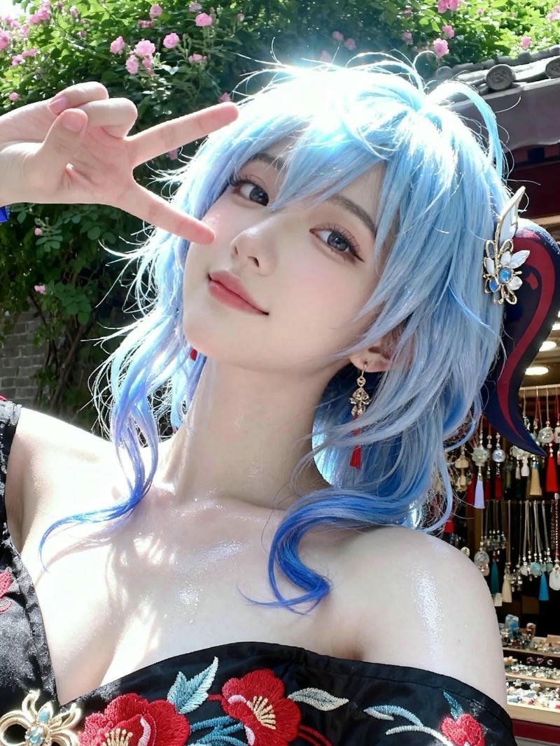 Ganyu genshin impact tạo dáng trái tim bằng tay đáng yêu