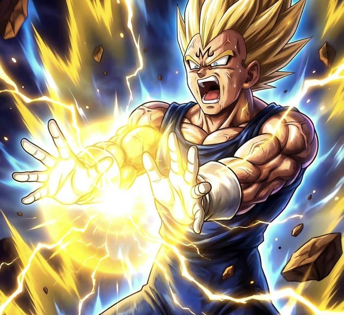 Hình Vegeta ánh sáng bao quanh