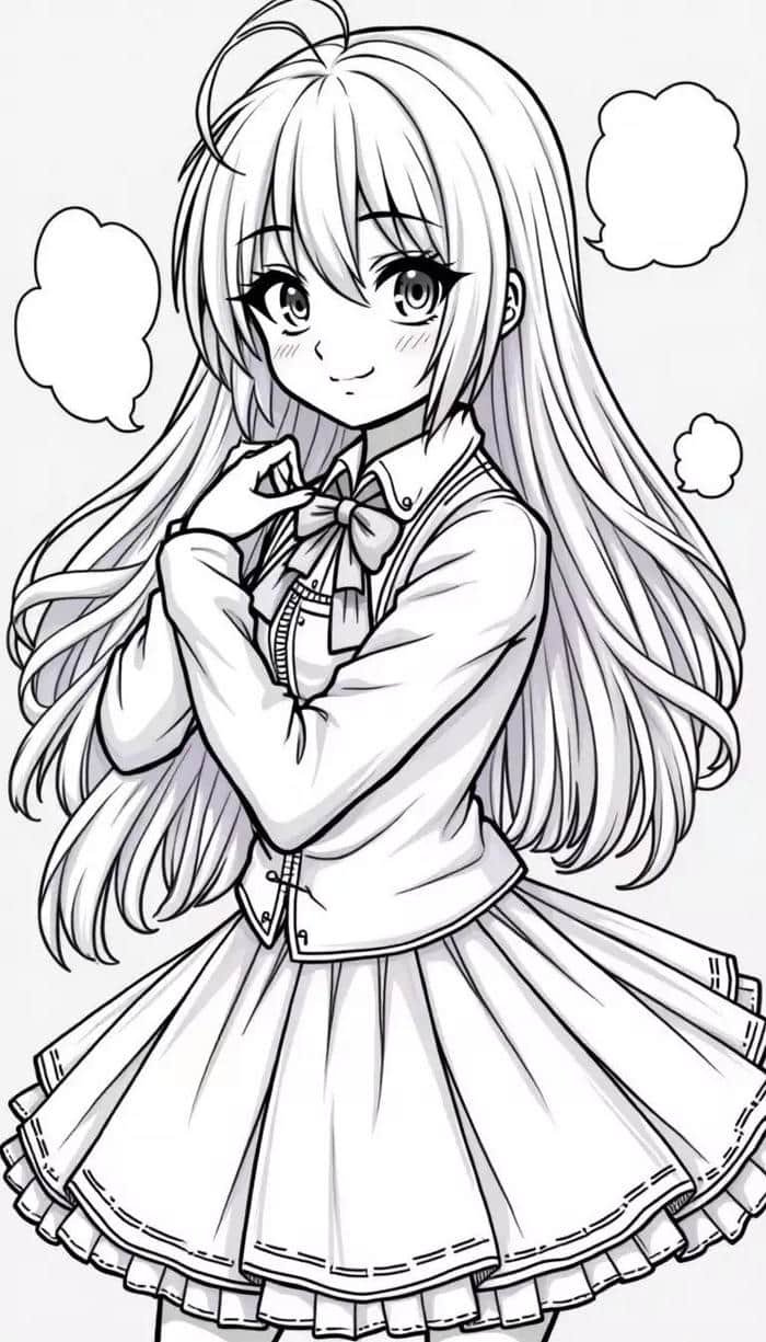 Hình ảnh ảnh tô màu anime cử động nhẹ