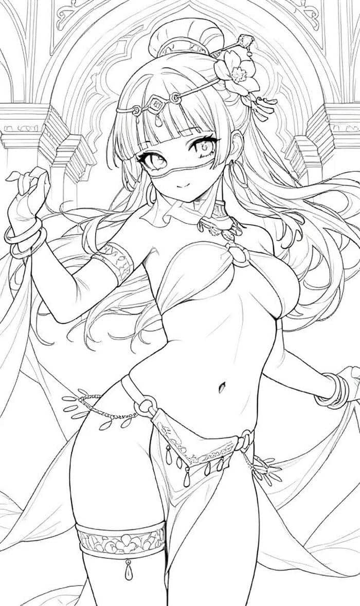 Hình ảnh ảnh tô màu anime dáng chuẩnjpg