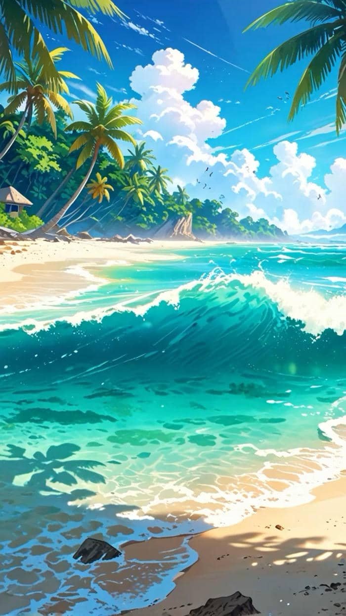 Hình ảnh anime biển trời cao rộng