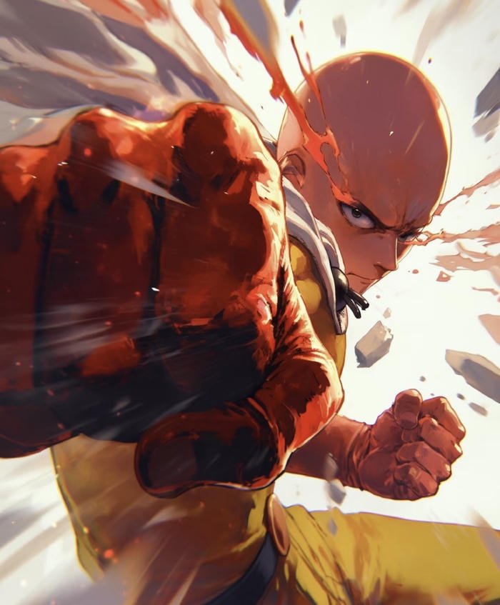 Saitama trông mạnh mẽ áp đảo