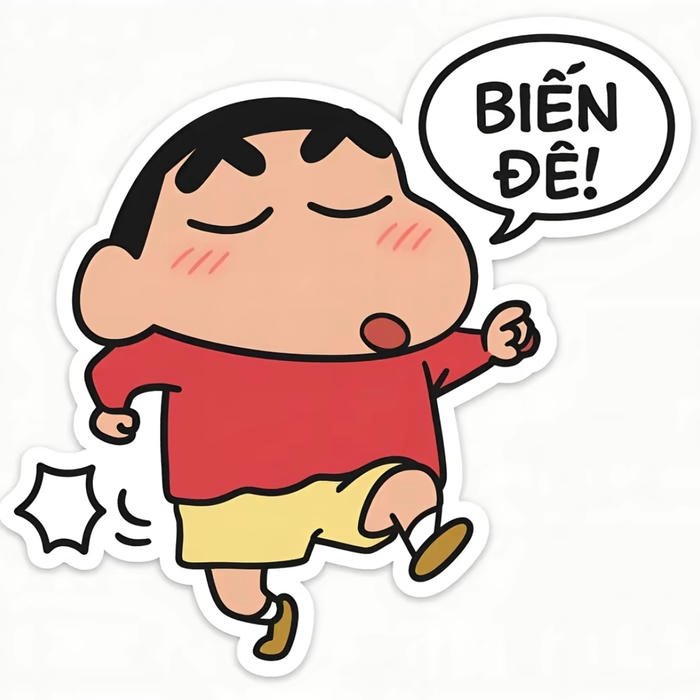 Sticker shin cùng biểu cảm dễ thương Biến đê