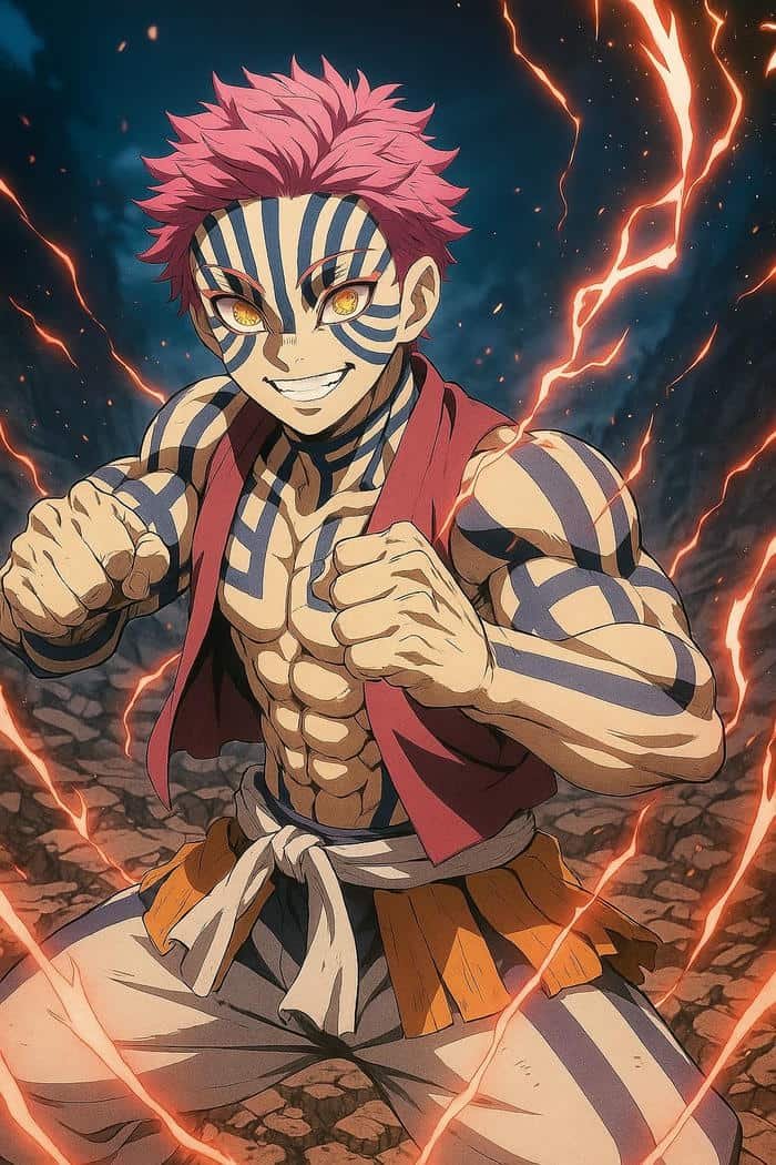 ảnh Akaza phong cách anime đơn giản