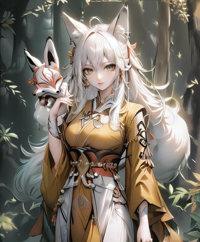 ảnh anime hồ ly nhìn thanh thoát