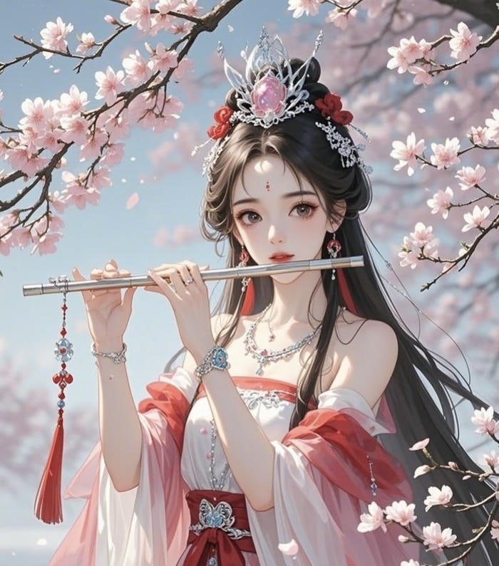 ảnh công chúa anime lạnh lùng thổi sáo