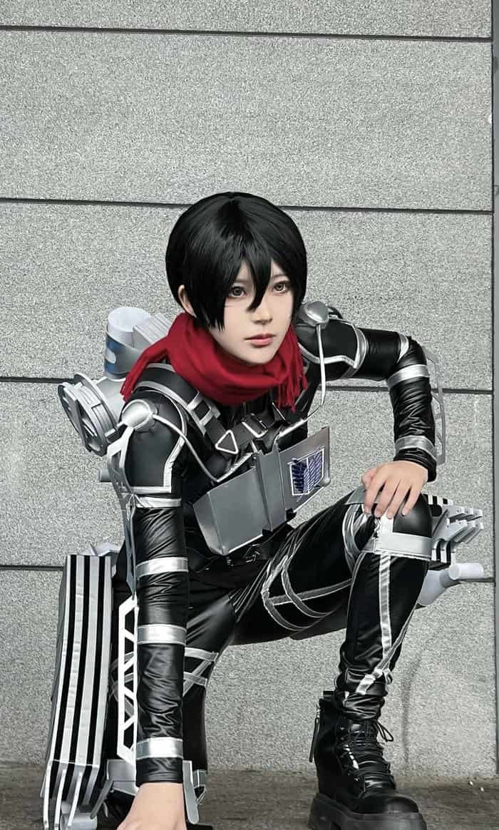 ảnh cosplay misaka dáng ngồi quỳ