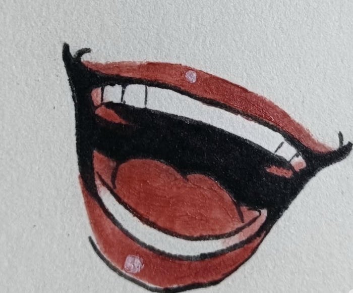 ảnh miệng anime biểu cảm đang cười