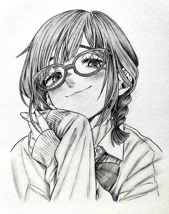 ảnh tranh vẽ anime chàng trai dáng trầm