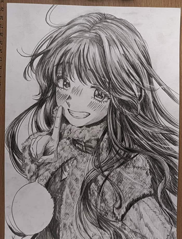 ảnh tranh vẽ anime nữ tóc dài