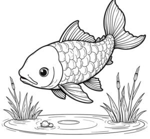 bé học màu cùng cá vàng