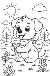 bé học màu với chú chó