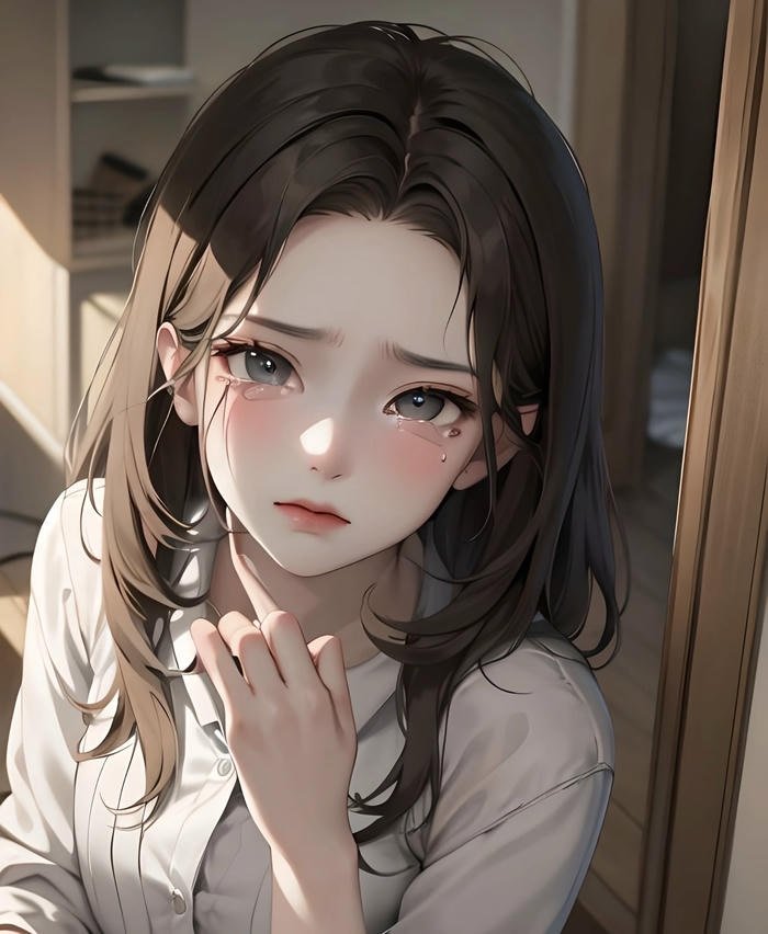 bức hình anime khóc cô đơn