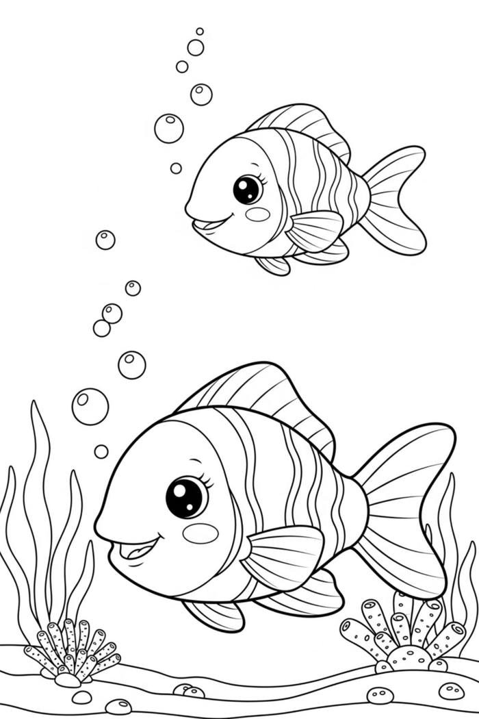 cho bé tập tô cá vàng