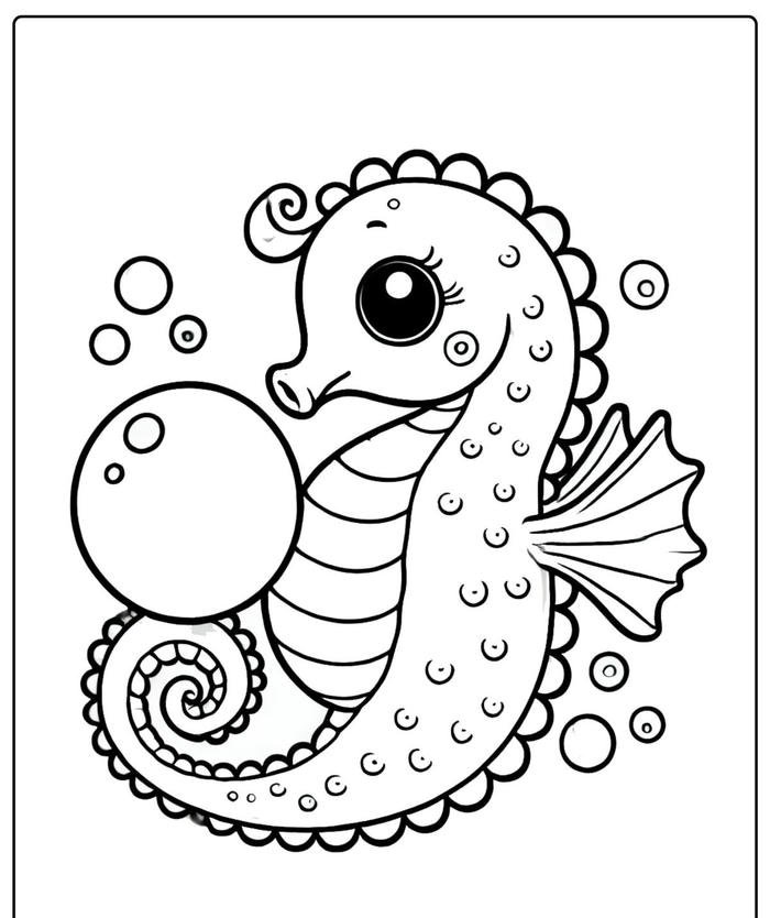 con cá ngựa nhẹ nét cho bé