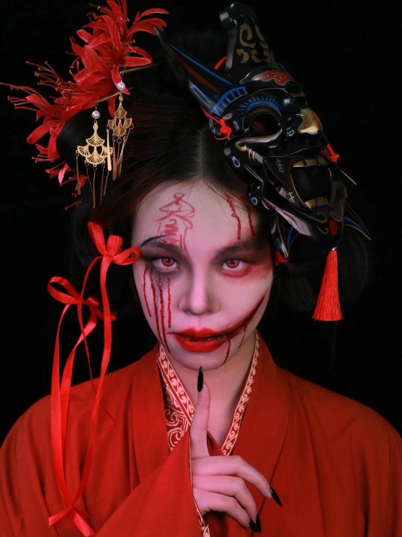 cosplay ma tân nương trung hoa trang điểm đáng sợ