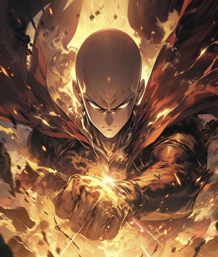 hình ảnh Saitama tràn đầy sức mạnh