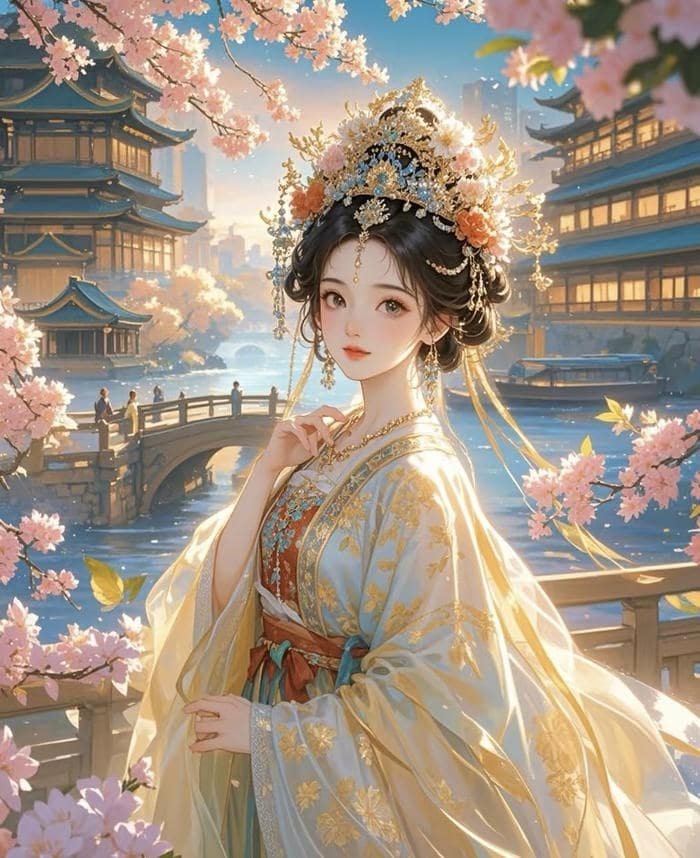 hình ảnh anime công chúa nét mặt trầm