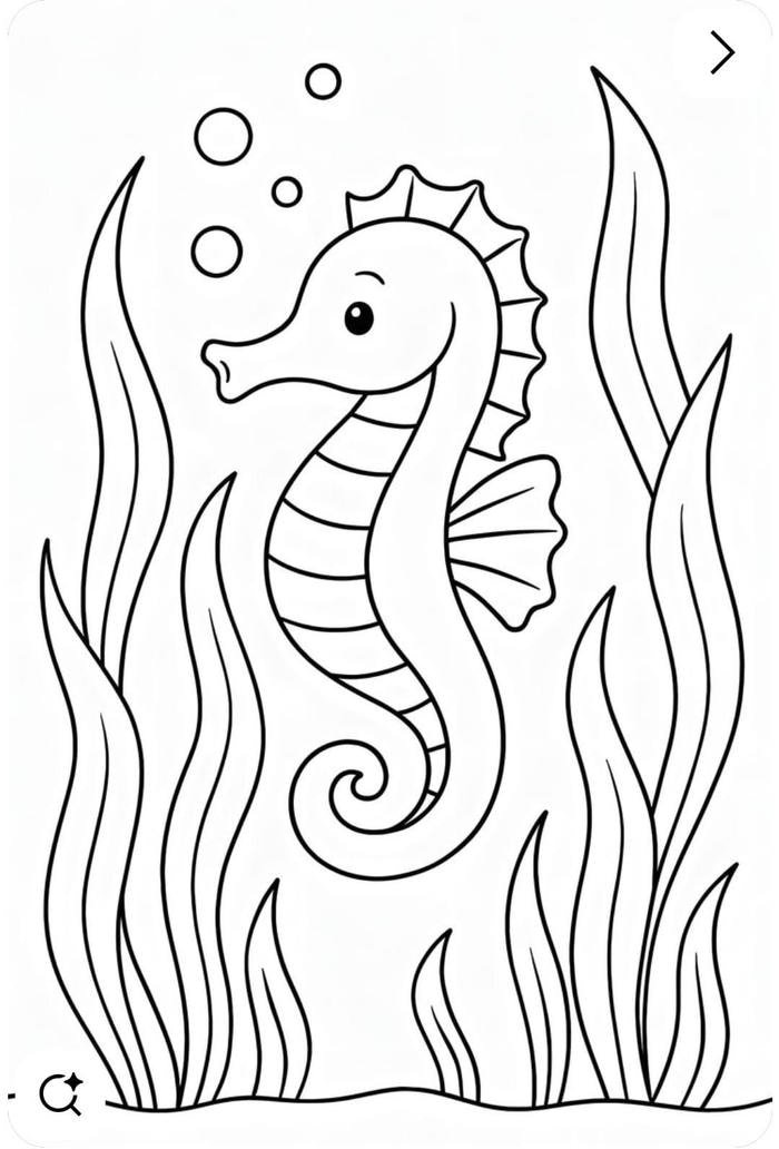 hình ảnh cá ngựa cho bé tập tô