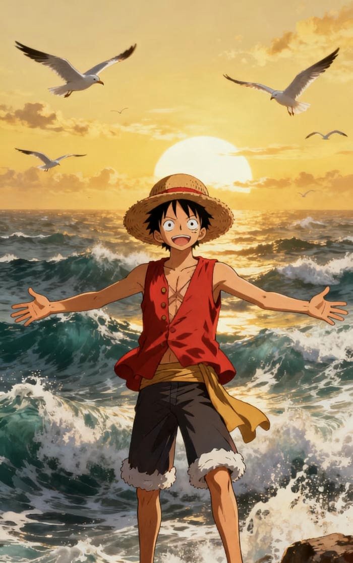 hình ảnh luffy dáng đứng oai phong