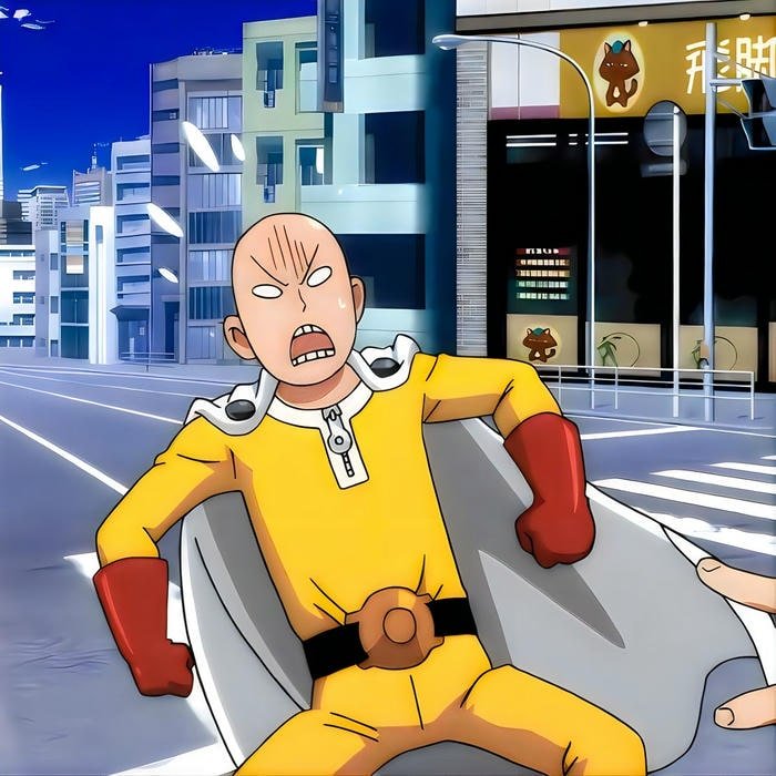 hình anime Saitama đang bực tức