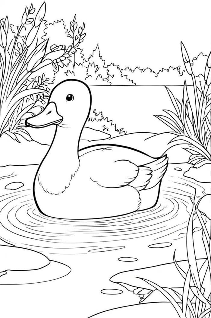 hình con vịt đơn giản cho bé tô