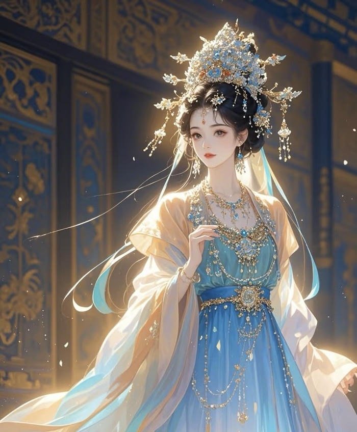 hình công chúa anime trang sức lấp lánh