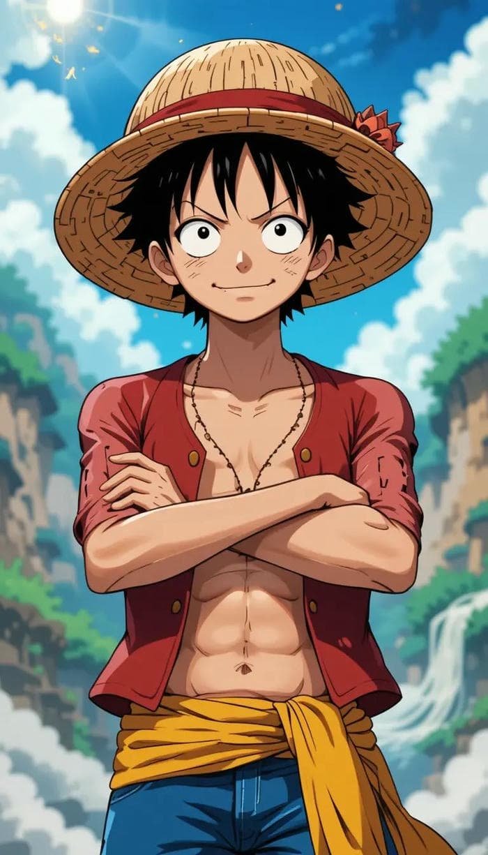 hình luffy mang vẻ ngoài mạnh