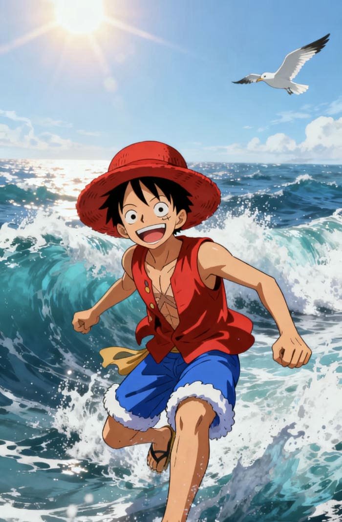 hình luffy thể hiện cá tính riêng