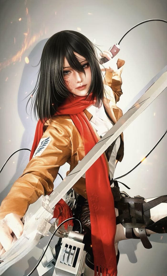 hình misaka cosplay tay cầm kiếm