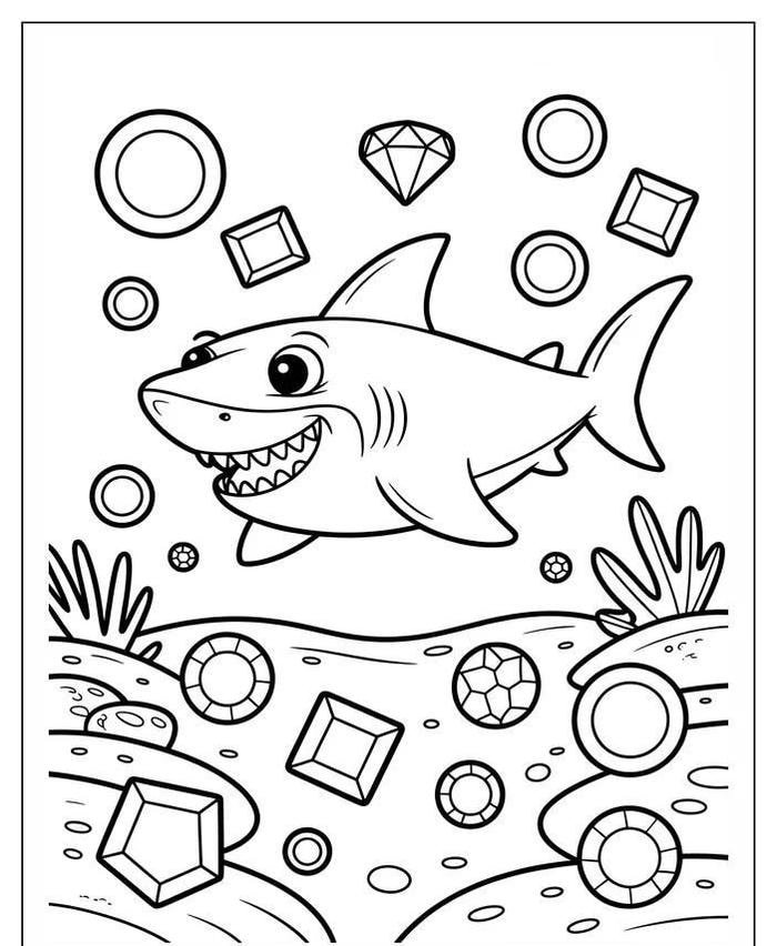 tô màu cá mập tại nhà