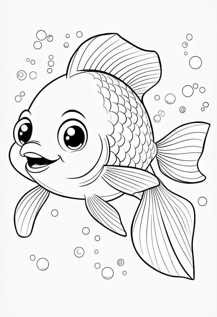 tranh tô cá vàng mầm non