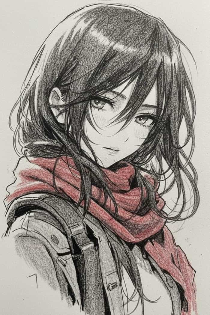 tranh vẽ anime nhân vật phong cách trầm