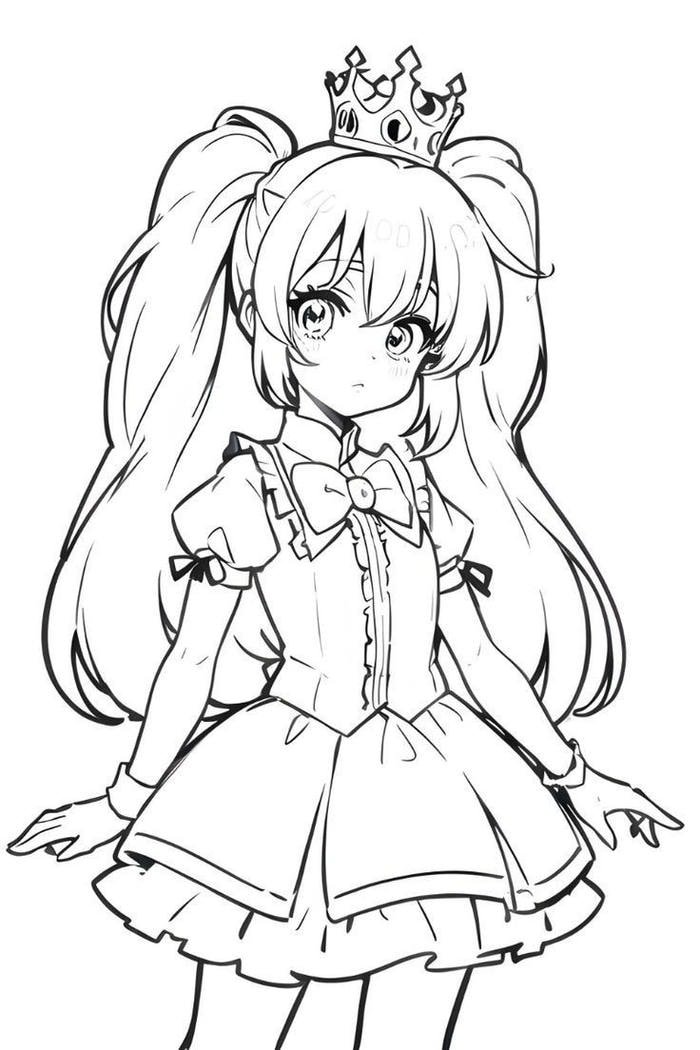 Ảnh Anime không màu đội vương miệng