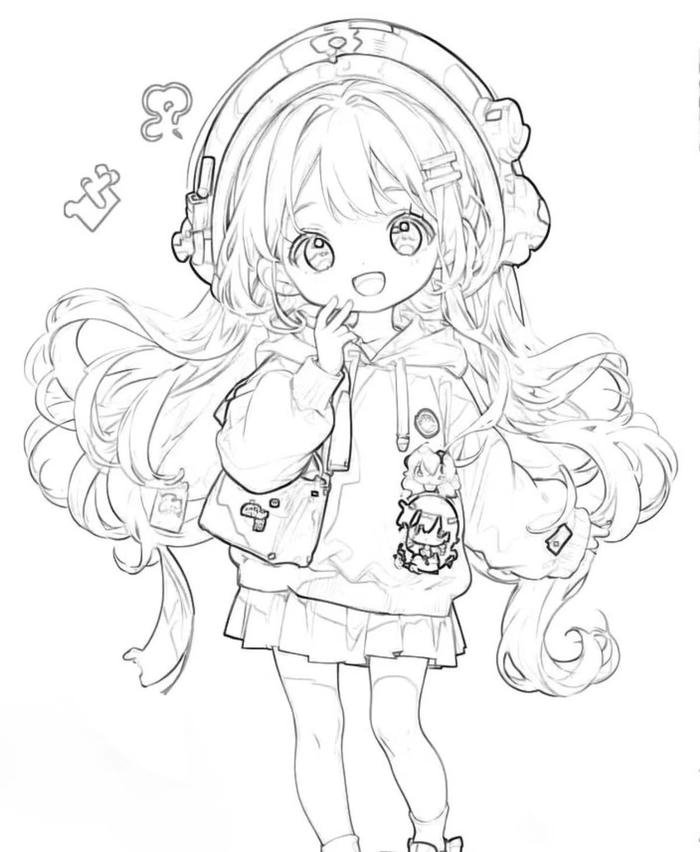 Ảnh Anime không màu phong thái cute