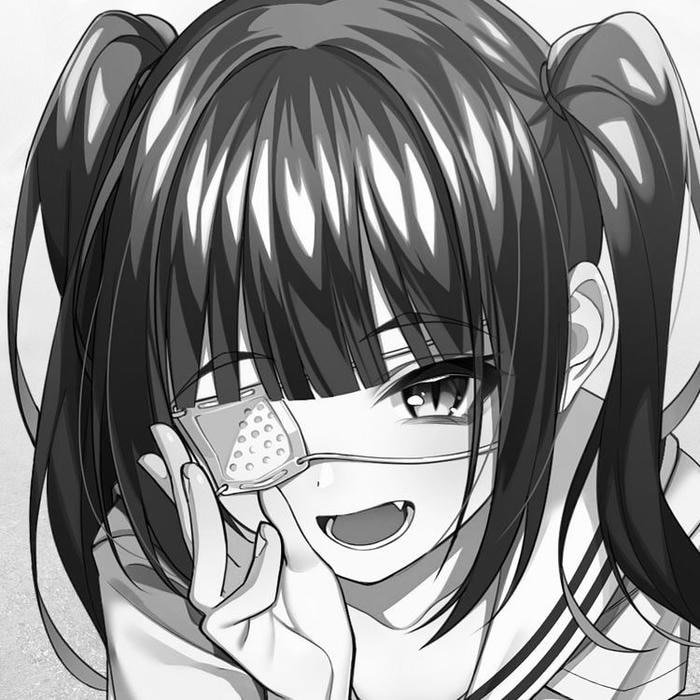 Ảnh Anime trắng đen biểu cảm cô đơn