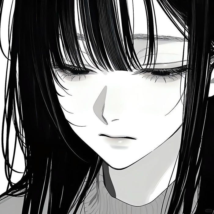 Ảnh Anime trắng đen dáng đứng lặng