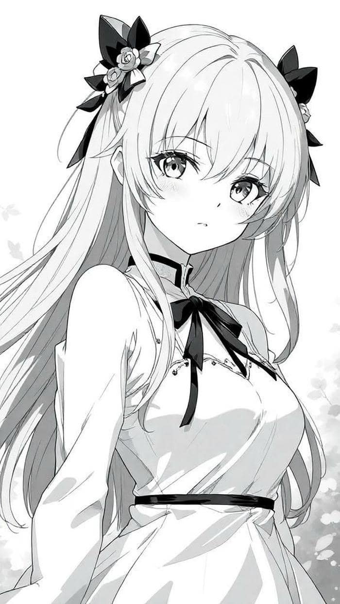 Ảnh Anime trắng đen phong thái lạnh