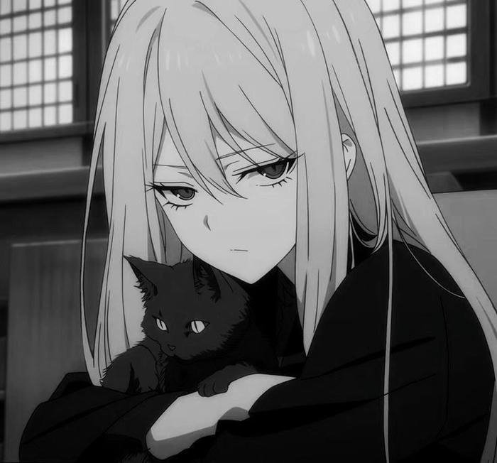 Ảnh Anime trắng đen tâm trạng buồn
