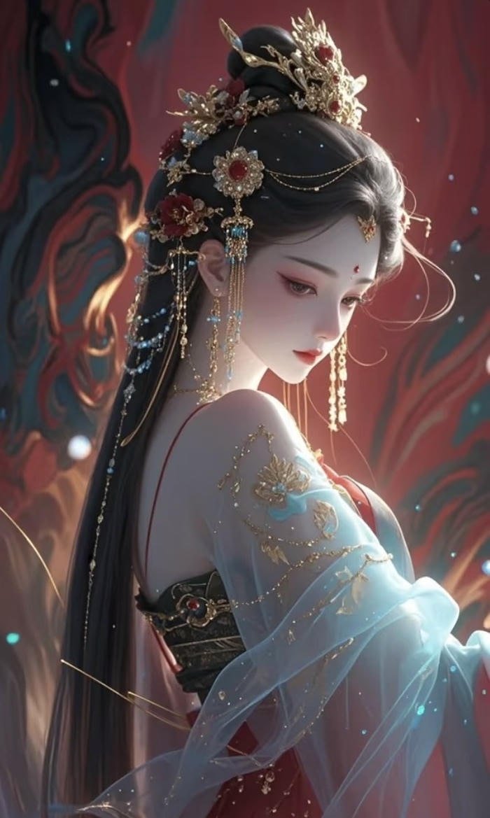 Ảnh anime 3d ánh nhìn xuống