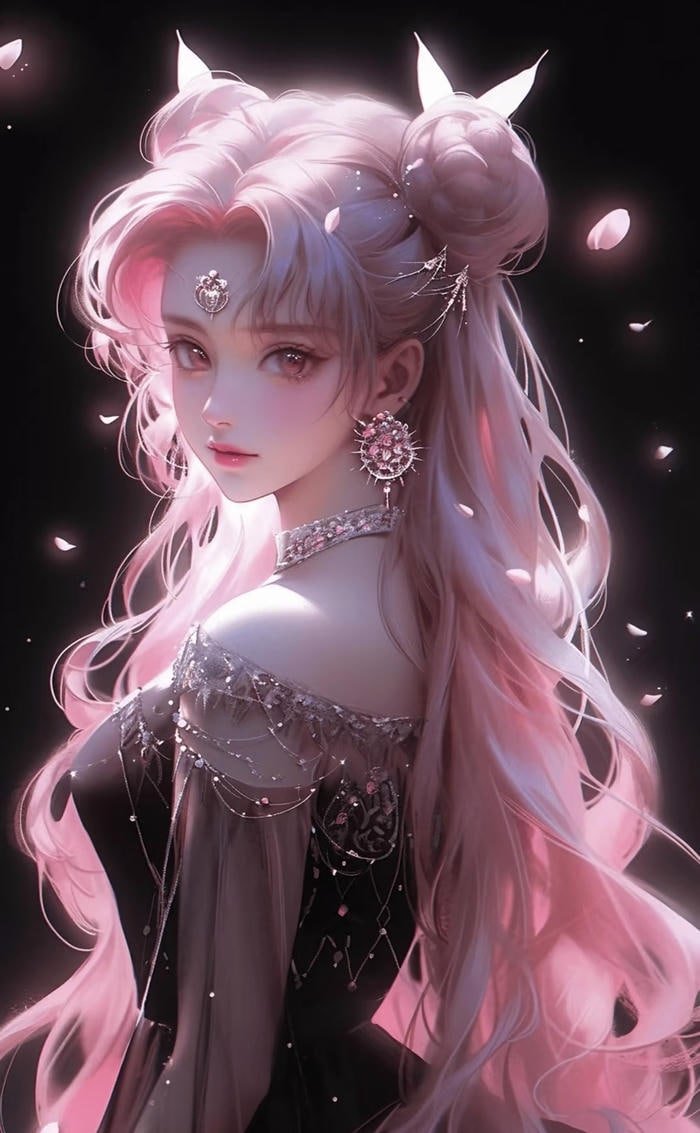 Ảnh anime 3d tóc hồng dài