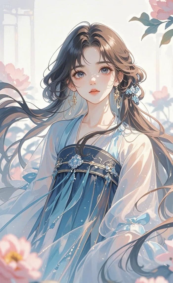 Ảnh anime cổ trang nữ ánh nhìn xa