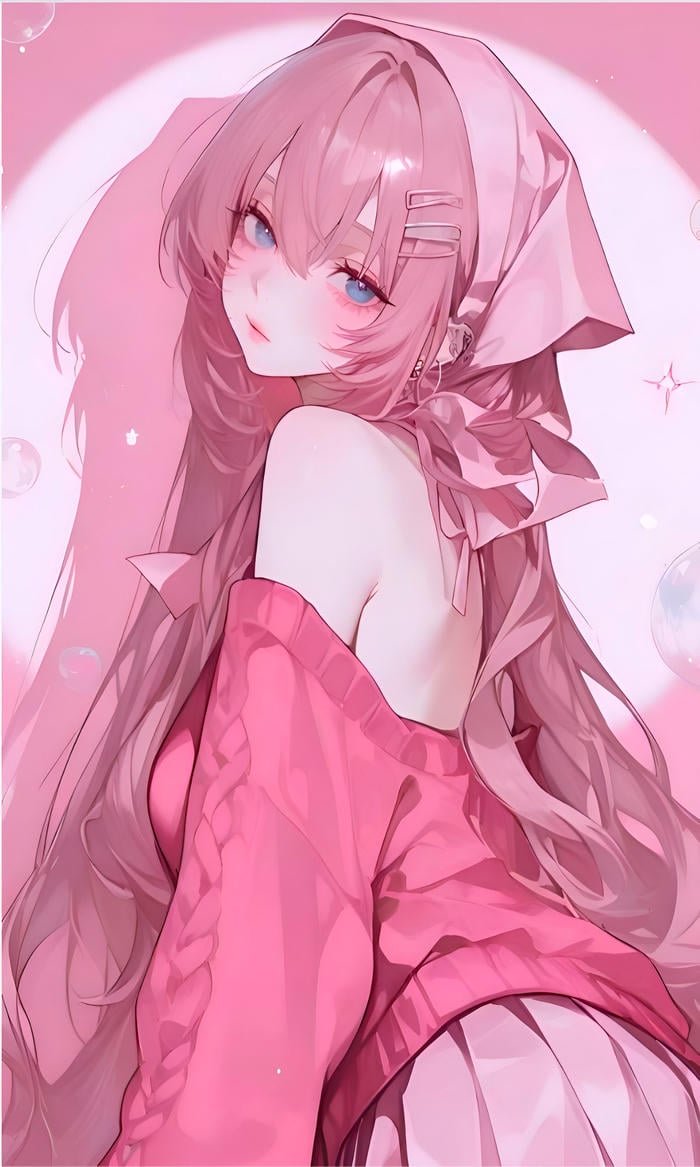 Ảnh anime màu hồng nhân vật nữ