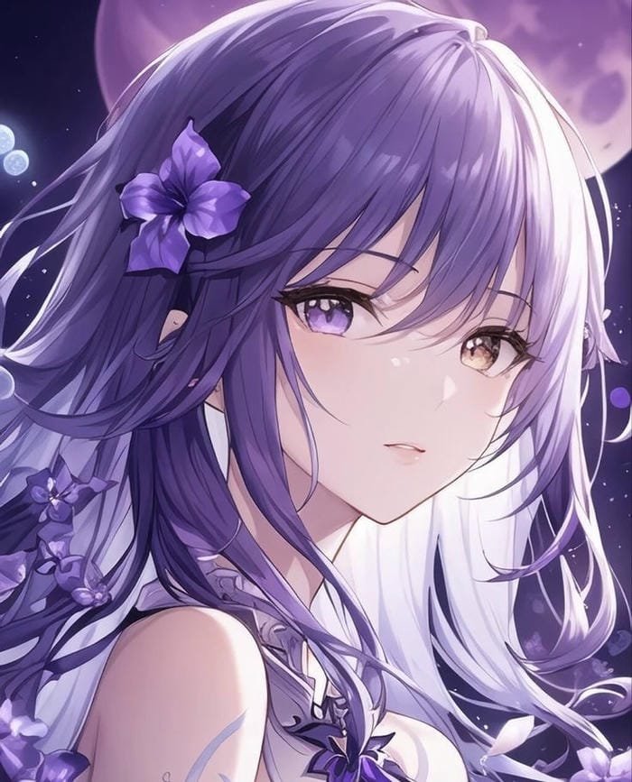 Ảnh anime màu tím tóc ngắn